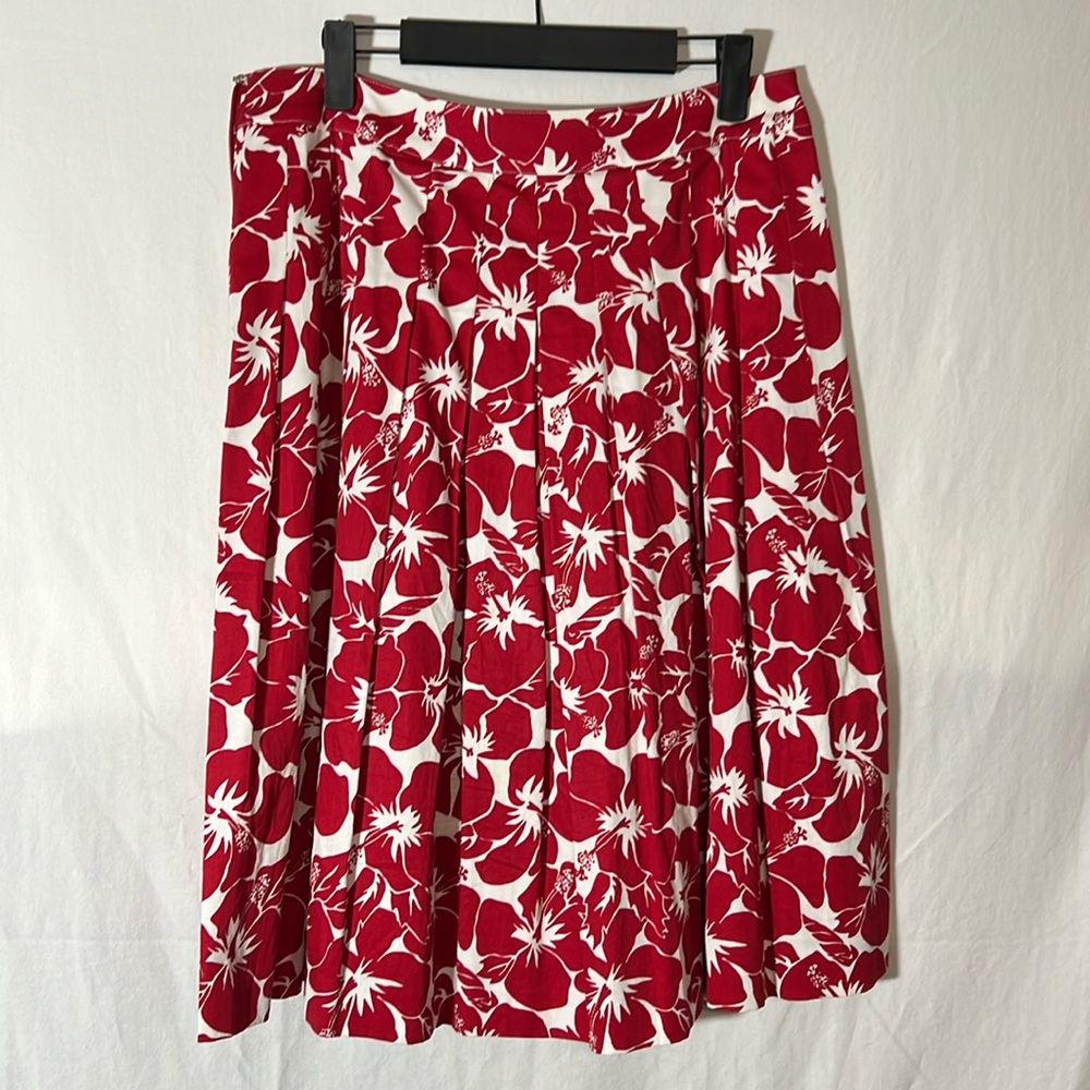 Talbots red flower skirt size 4
